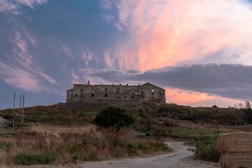 Fototapeta premium Panoramic view of the ancient Abbey of Sant'Agata Martire in Puglia - Italy