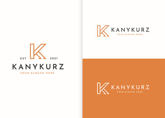 Minimalist letter K logo design template. Vector illustrations