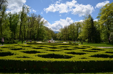Cieplice zdrój, park zdrojowy wiosną, Polska