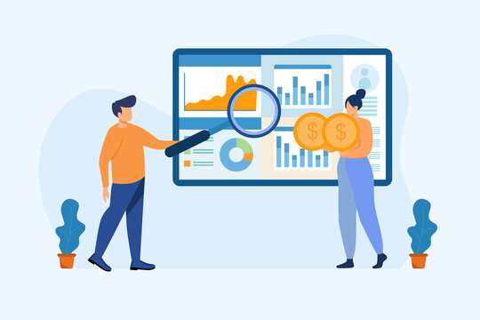 people analyzing personal or corporate budget. Concept of finance accounting and calculation of financial income and expenses