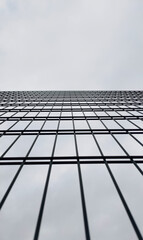 Metal bars grid into the sky view