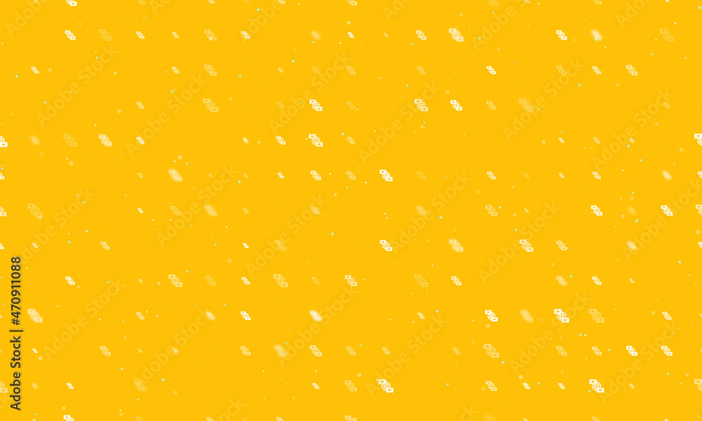 Poster seamless background pattern of evenly spaced white videoconference symbols of different sizes and op