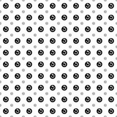 Square seamless background pattern from black replay media symbols are different sizes and opacity. The pattern is evenly filled. Vector illustration on white background