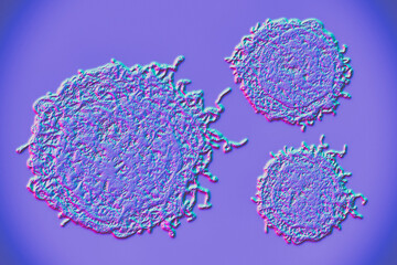 Cancer cells, 3D illustration - obrazy, fototapety, plakaty