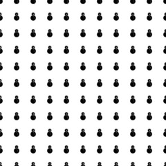 Square seamless background pattern from geometric shapes. The pattern is evenly filled with big black Christmas snowmans. Vector illustration on white background