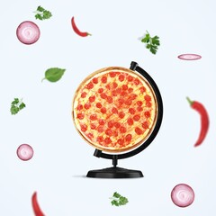 World Pizza Day Concept, Big tasty pizza dish