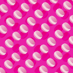 Background pattern macarons strawberry pink concept illustration