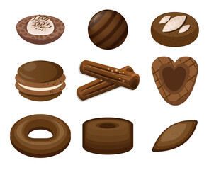 Chocolate cookies concept dessert vector illustration