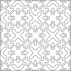 Vector pattern with symmetrical elements . Repeating geometric tiles from striped elements. black patterns.