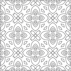 Vector pattern with symmetrical elements . Repeating geometric tiles from striped elements. black patterns.