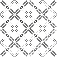 Vector pattern with symmetrical elements . Repeating geometric tiles from striped elements. black patterns.