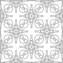 Vector pattern with symmetrical elements . Repeating geometric tiles from striped elements. black patterns.