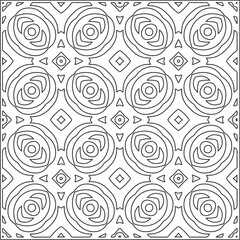 Vector pattern with symmetrical elements . Repeating geometric tiles from striped elements. black patterns.