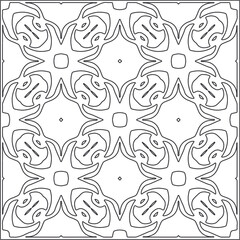 Vector pattern with symmetrical elements . Repeating geometric tiles from striped elements. black patterns.