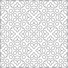 Vector pattern with symmetrical elements . Repeating geometric tiles from striped elements. black patterns.