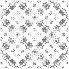 Vector pattern with symmetrical elements . Repeating geometric tiles from striped elements. black patterns.
