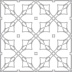 Vector pattern with symmetrical elements . Repeating geometric tiles from striped elements. black patterns.