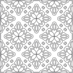 Vector pattern with symmetrical elements . Repeating geometric tiles from striped elements. black patterns.