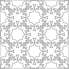 Vector pattern with symmetrical elements . Repeating geometric tiles from striped elements. black patterns.