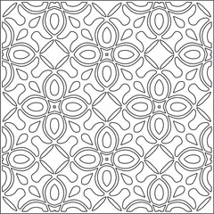 Vector pattern with symmetrical elements . Repeating geometric tiles from striped elements. black patterns.