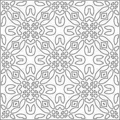Vector pattern with symmetrical elements . Repeating geometric tiles from striped elements. black patterns.