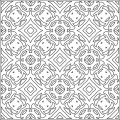 Fototapeta premium Vector pattern with symmetrical elements . Repeating geometric tiles from striped elements. black patterns.
