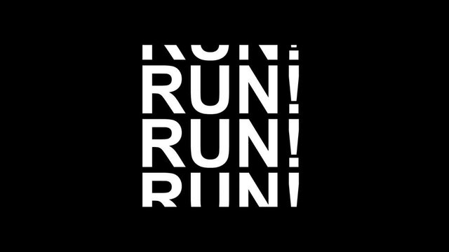 animated text on black background with a vertical running text effect. editable kinetic text animation suitable for promotion and advertisement. simple animated word for business.