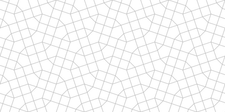 Abstract geometric pattern with crossing thin lines and polygons. Seamless linear design for textile, fabric and wrapping. Stylish vector monochrome texture. Trendy mosaic background.