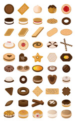 Set of cookies and sweet dessert concept vector 