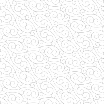 Pattern with lines and abstract floral elements. Intersecting scrolls forming seamless abstract floral background. Vector geometric design for textile, fabric and wrapping. Decorative lattice.