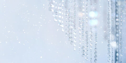 Naklejka na ściany i meble Beautiful winter holiday background with falling snow.