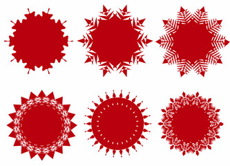 Set of christmas stickers. Vector illustration.