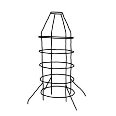 Beautiful hand-drawn black vector illustration of a metal swedish wall rocket for children isolated on a white background