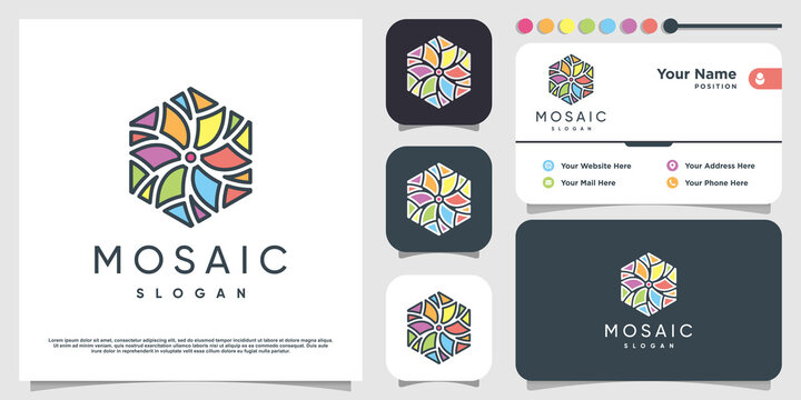 Creative mosaic logo design with modern concept Premium Vector