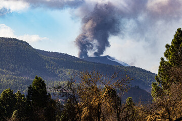 View of eruption of Cumbre Vieja Volcano. La Palma, Canary Islands, Spain. November, 2021