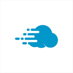 Fast cloud technology vector template
