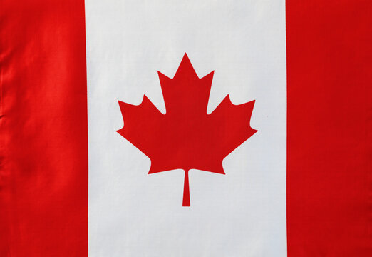 Close-up of Canadian flag