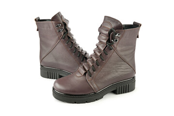 Comfortable boots isolated on white background.