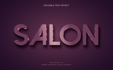 Modern 3d salon text style effect