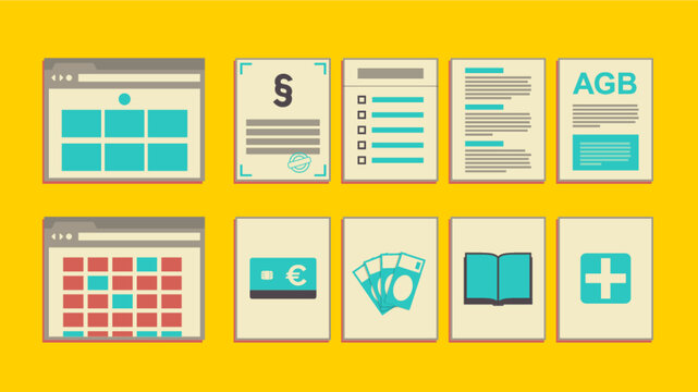 Dokumenten - Icon - Browser - Set