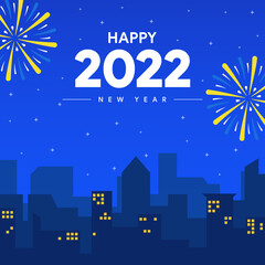 new year illustration background in flat design