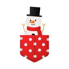 Cartoon pocket snowman design vector