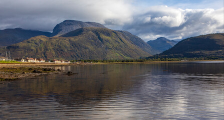 Ben Nevis Viewed From Loch Linnhe in Scotland, UK.