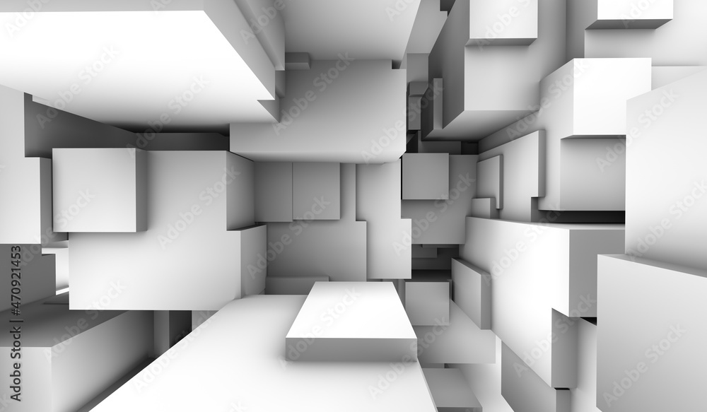Poster abstract 3d background consisting of cubes.
