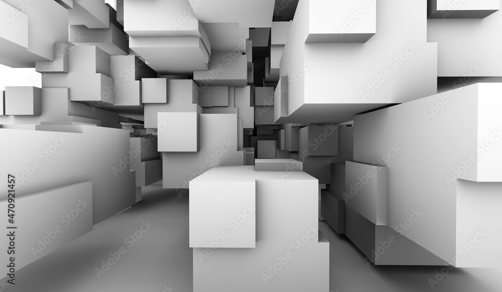 Poster abstract 3d background consisting of cubes.