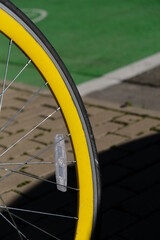 wheel of a bicycle