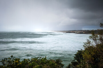 Seaside and beach of the city of Biarritz