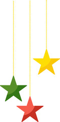 Fototapeta premium Garland with Christmas stars. Frame and border.