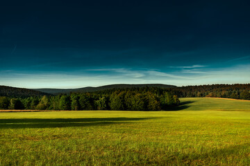 Fototapeta premium sunset over the field