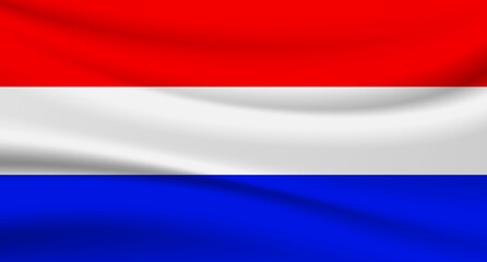 Naklejka premium Flag of Netherlands silk - Vector